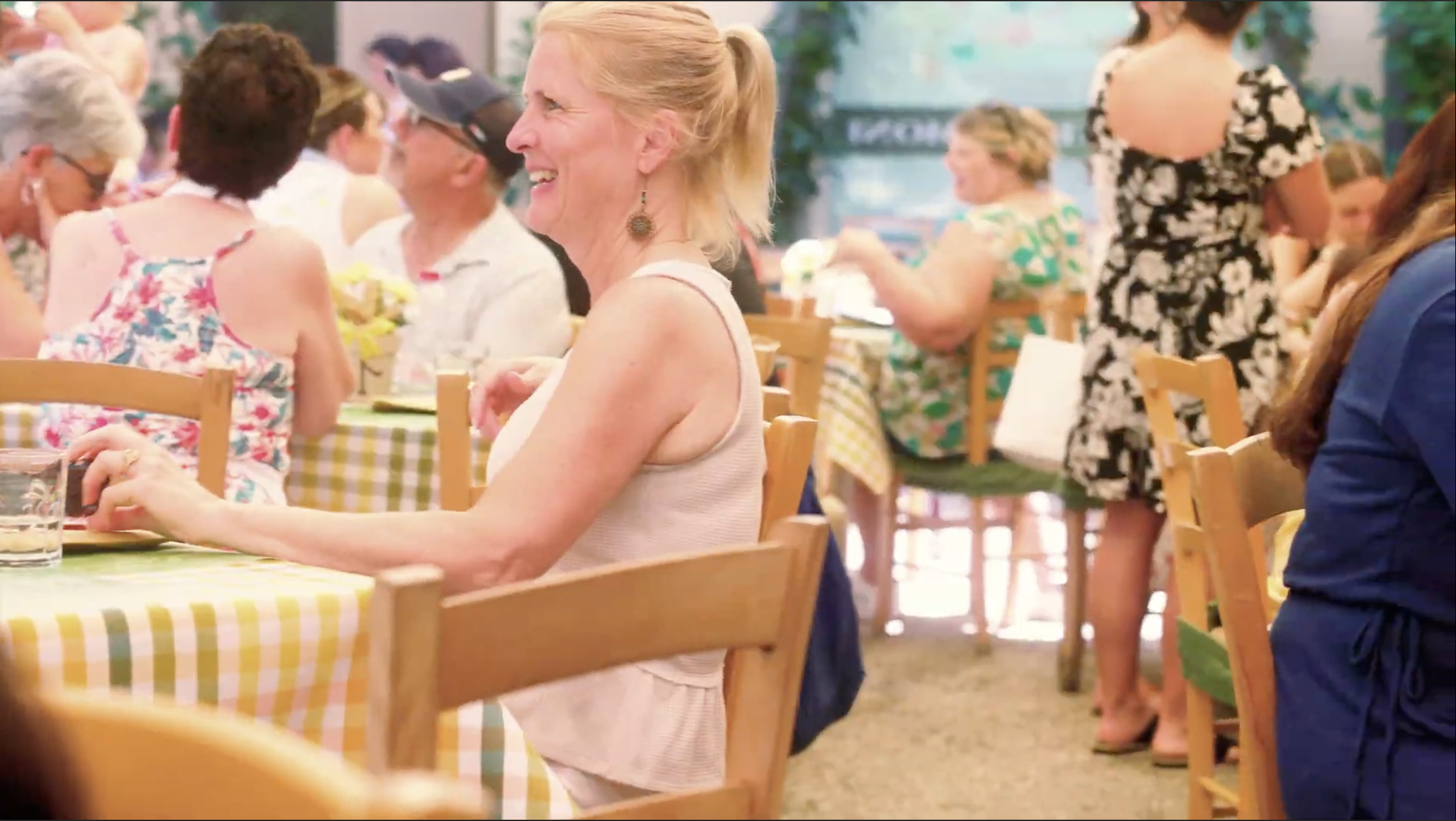 old lady in restaurant
